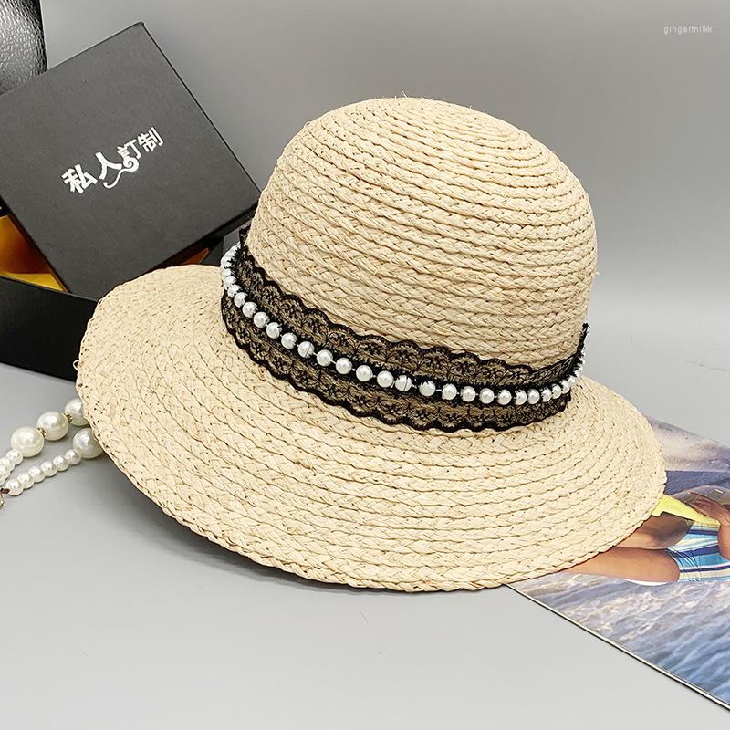 Wide Brim Hats Women Summer Straw Hat Dome Cloche Lace Pearls Band Ladies Big Beach Sun Sombreros AdjustaleWide, Beige
Wide Brim Hats Women Summer Straw Hat Dome Cloche Lace Pearls Band Ladies Big Beach Sun Sombreros AdjustaleWide, Beige