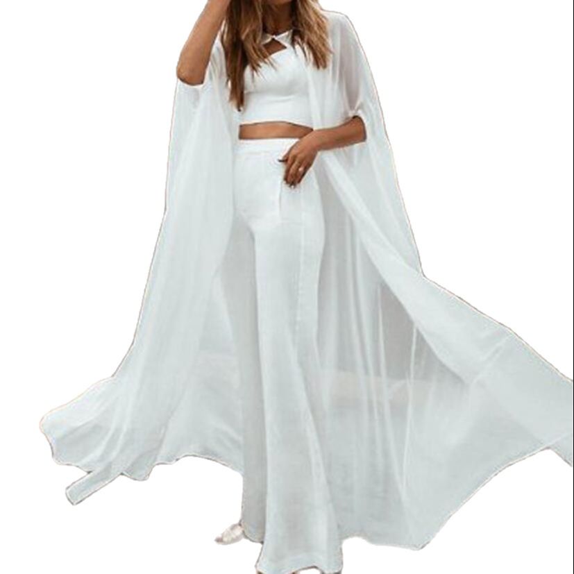 Bridal Wedding Capes Veils Chiffon Bride Wraps Cathedral Length Wedding Cloak with Arm Hole