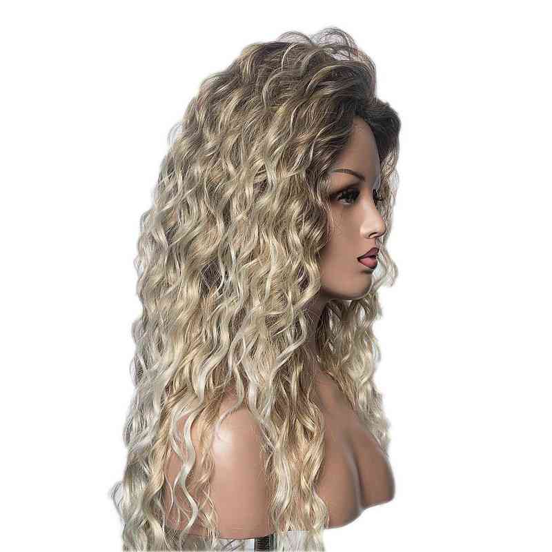 w Fluffy Afro Deep Wave Synthetic Wig Natural 30inch Hair Wigs for Women Cosplay 220622, Ombre black blonde
w Fluffy Afro Deep Wave Synthetic Wig Natural 30inch Hair Wigs for Women Cosplay 220622, Ombre black blonde
