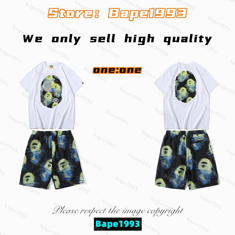 High Quality Apes Mens t-Shirts & Shorts Sets Japan Shark B ape head Galaxy spots luminous camo co-branded same style for men and women designer New tshirt set B1993 TZD2-9, 1 button
High Quality Apes Mens t-Shirts & Shorts Sets Japan Shark B ape head Galaxy spots luminous camo co-branded same style for men and women designer New tshirt set B1993 TZD2-9, 1 button