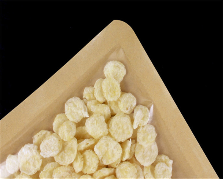 100pcs Clear Front Flat Bottom Kraft Paper Packaging Bags One Side Clear Coffee Beans Dried Fruit Bakery Snack Candy Wedding X-mas Gifts Resealable Zi
