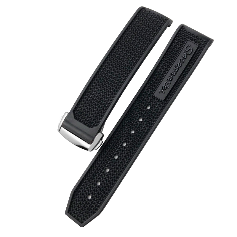 Watch Bands 20mm 21mm 22mm High Quality Rubber Silicone Watchband Fit for Omega Speedmaster watch Strap Stainless Steel Deployment