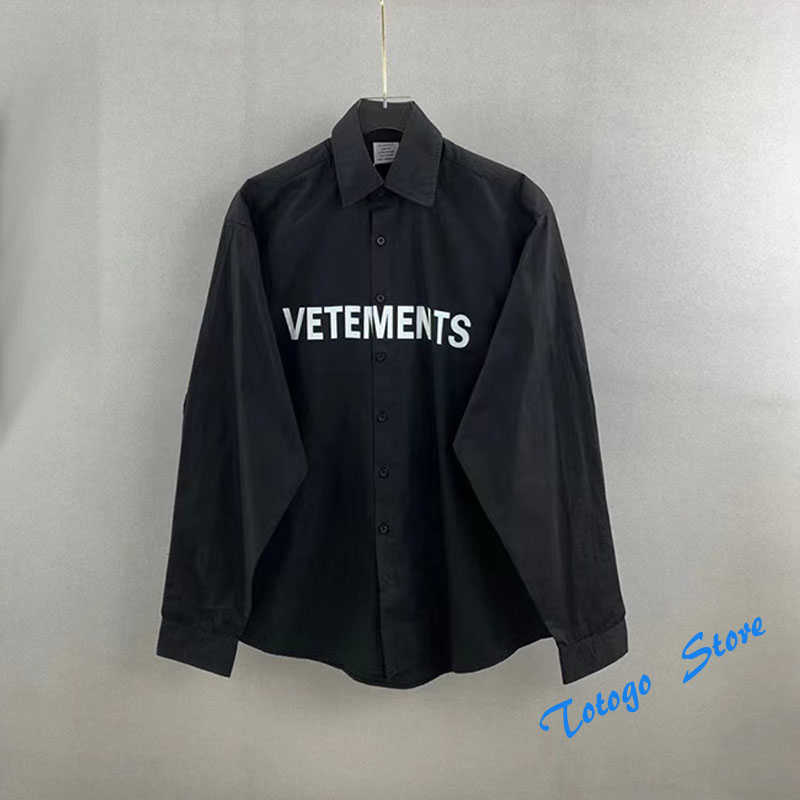 Front Letters Printed VETEMENTS Shirts Men Women High Quality Oversize Black White VTM Blouse Fashion Casual Vetements Shirts 
Front Letters Printed VETEMENTS Shirts Men Women High Quality Oversize Black White VTM Blouse Fashion Casual Vetements Shirts