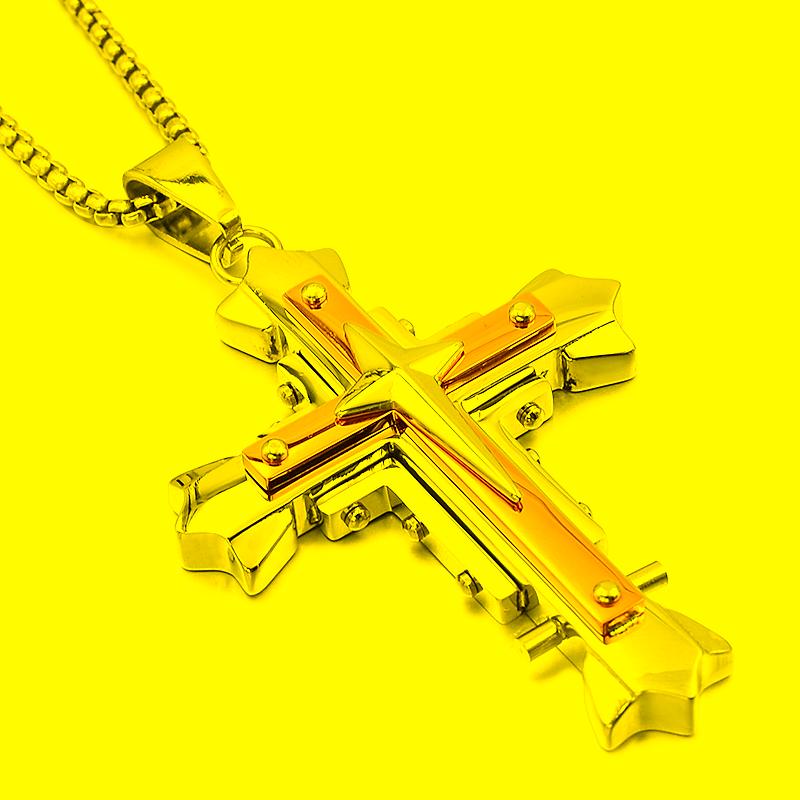 Pendant Necklaces Retro Fashion Jewellery Mens Star Cross Necklace 2 Layer Stainless Steel 2022
Pendant Necklaces Retro Fashion Jewellery Mens Star Cross Necklace 2 Layer Stainless Steel 2022