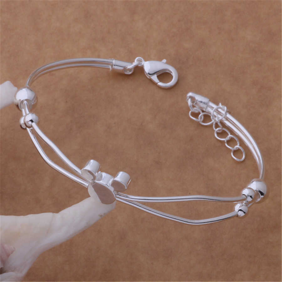 New 925 Silver Bracelets Hot For Women Fine Small Bangle Adjustable Jewelry Fashion Wedding Party Christmas Gift
