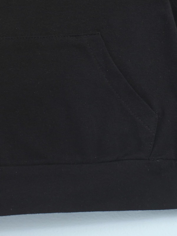 Baby Solid Kangaroo Pocket Drop Shoulder Hoodie SHE