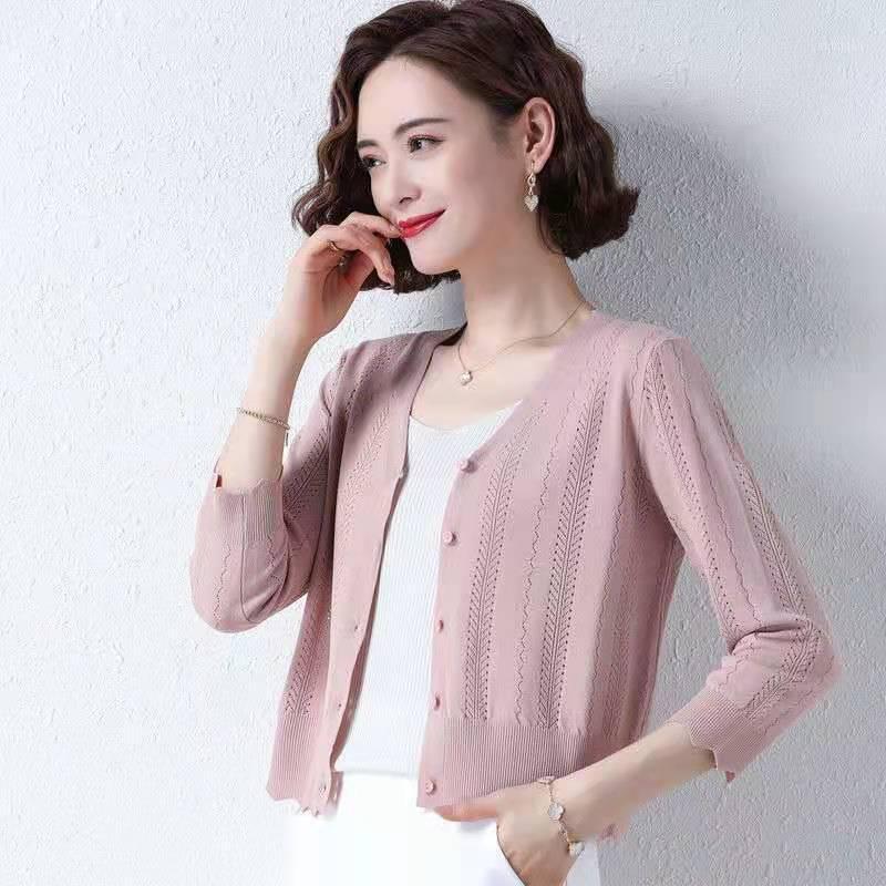 Women's Blouses & Shirts Women 2022 Summer Fashion Ice Silk Knitted Female Short Cardigan Coats Ladies Solid Color Shawl Sunscreen W142, White
Women's Blouses & Shirts Women 2022 Summer Fashion Ice Silk Knitted Female Short Cardigan Coats Ladies Solid Color Shawl Sunscreen W142, White