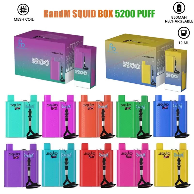 Original RandM Squid Box 5200 Puffs Disposable Vape Pods Device E Cigarettes With 850mAh Rechargeable Battery 12ml Pod Mesh Coil Vaporizer Kit R&m
Original RandM Squid Box 5200 Puffs Disposable Vape Pods Device E Cigarettes With 850mAh Rechargeable Battery 12ml Pod Mesh Coil Vaporizer Kit R&m