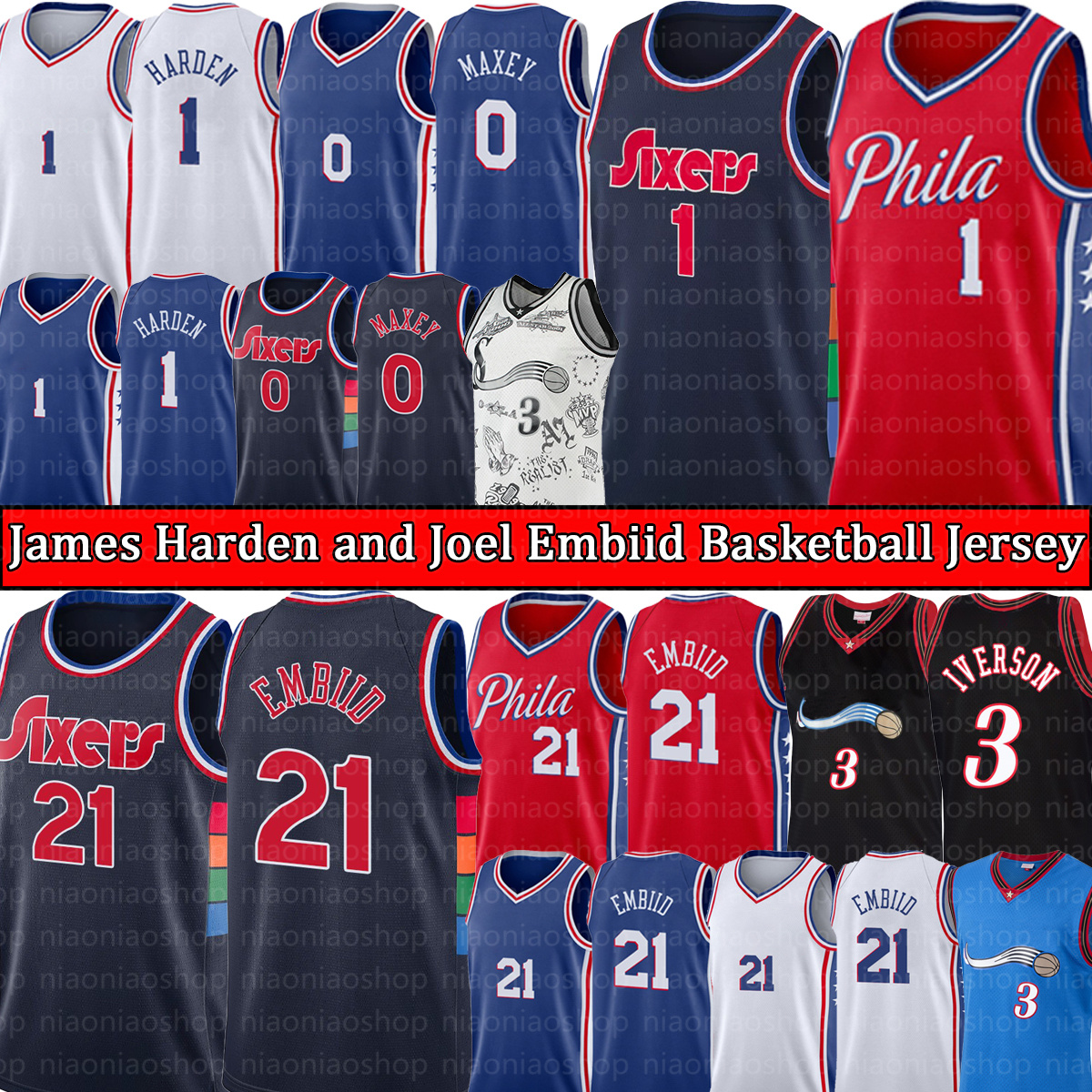 Joel 21 Embiid James 1 Harden Tyrese 0 Maxey Basketball Jersey''Philadelphia''76ers''Jersey''Allen 3 Iverson men retro 75th shirt Black, With logo jersey
Joel 21 Embiid James 1 Harden Tyrese 0 Maxey Basketball Jersey''Philadelphia''76ers''Jersey''Allen 3 Iverson men retro 75th shirt Black, With logo jersey