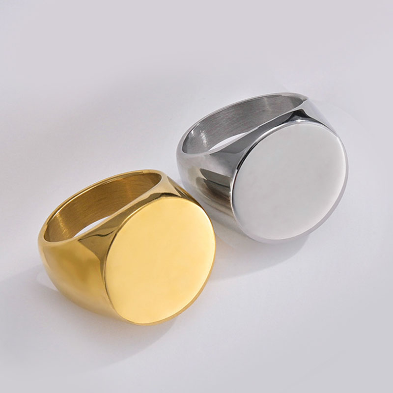 Cool Punk Style 18K Gold Silver Titanium Steel Ring for Men Women Big Chunky Stainless Steel Finger Rings Jewelry Gift Retail Wholesale