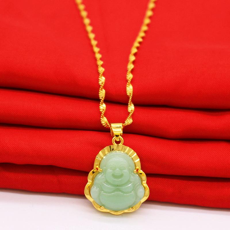 Pendant Necklaces Gold Buddhist Guanyin Necklace Chinese Style Green/White Ornament Maitreya Buddha Amulet Hinduism JewelryPendant
Pendant Necklaces Gold Buddhist Guanyin Necklace Chinese Style Green/White Ornament Maitreya Buddha Amulet Hinduism JewelryPendant