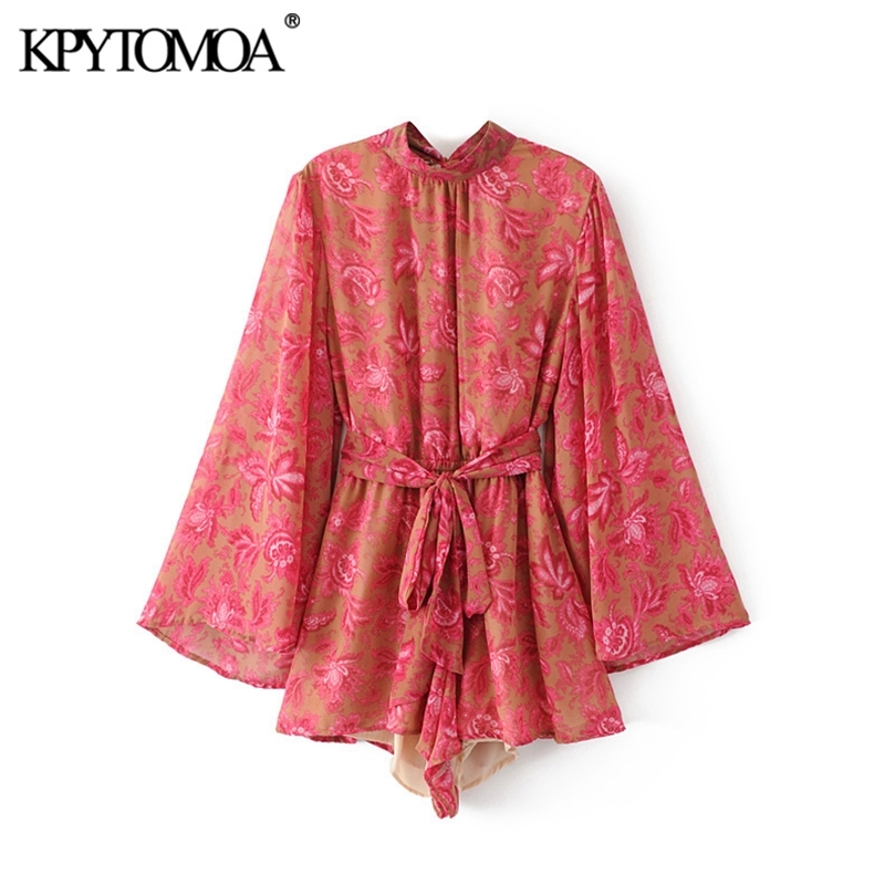 KPYTOMOA Women Boho Fashion Floral Print Bow Tie Sashes Playsuits Vintage Flare Sleeve Backless Beach Female Short Jumpsuits T200704, As picture
KPYTOMOA Women Boho Fashion Floral Print Bow Tie Sashes Playsuits Vintage Flare Sleeve Backless Beach Female Short Jumpsuits T200704, As picture