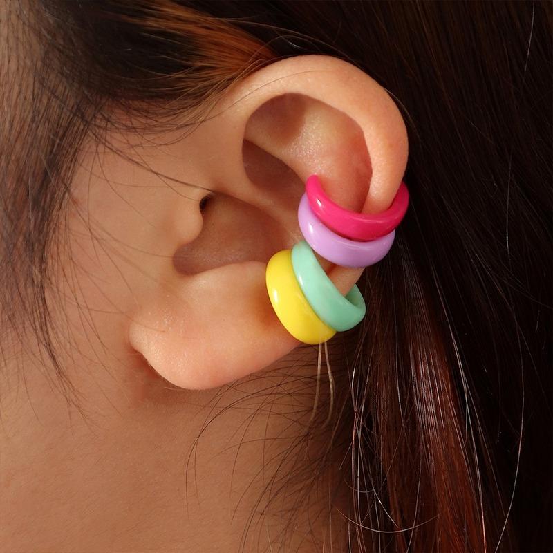 Clip-on & Screw Back Style Plastic Resin Ear Cuffs 4pcs Random Color Non-Piercing Clip Earrings Earcuff For Women Wholesale JewelryClip-on
Clip-on & Screw Back Style Plastic Resin Ear Cuffs 4pcs Random Color Non-Piercing Clip Earrings Earcuff For Women Wholesale JewelryClip-on