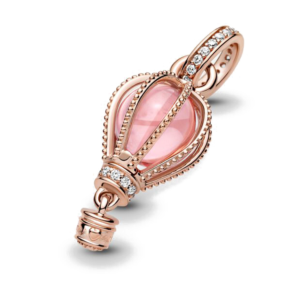 New Popular 925 Sterling Silver Palm Tree Pink Murano Glass Flamingo Silver Charm Beads For S925 Snake Bracelet DIY Jewelry