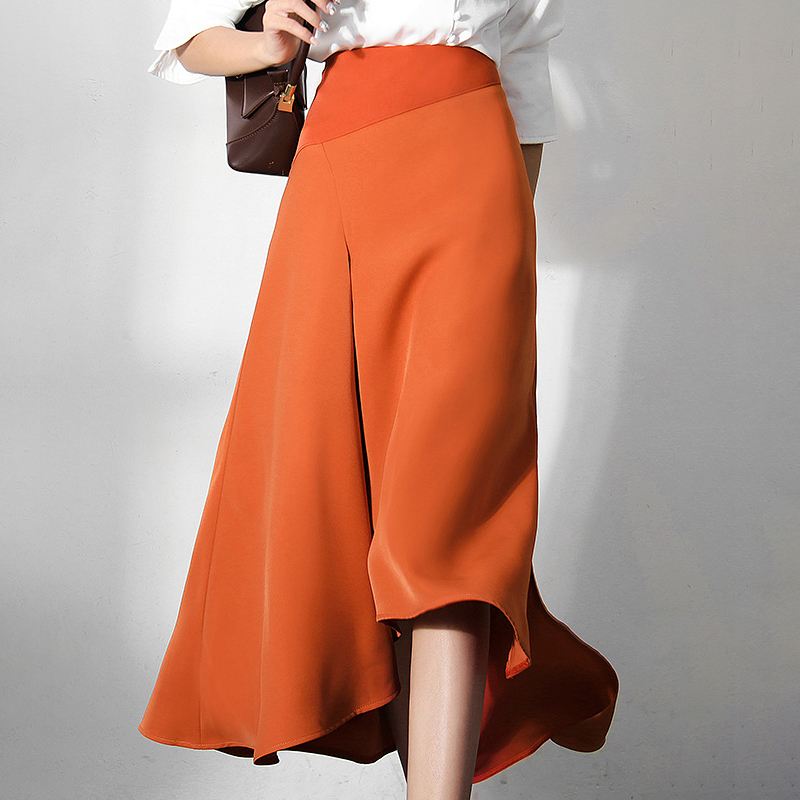 TWOTYLE Irregular Folds Patchwork Skirt Female High Waist Asymmetrical Temperament Fashion Skirts For Women Autumn 220322