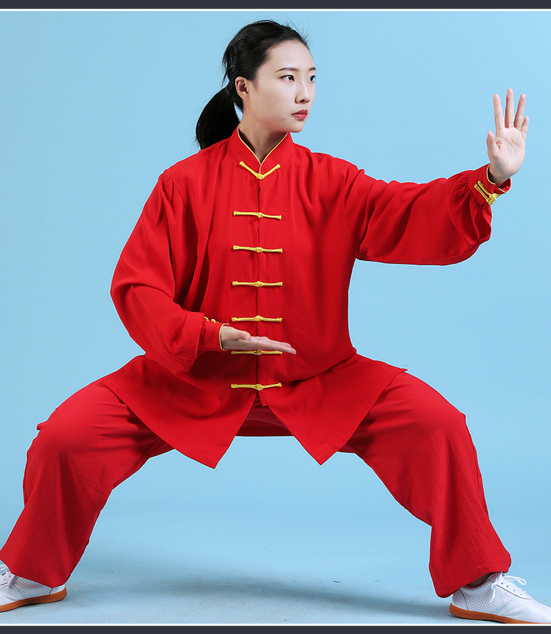 Men's Tracksuits Cotton Silk Taiji Clothes Women Spring Autumn Kungfu Uniform Men Martial Arts Practice Taichi Performance Coat Pants