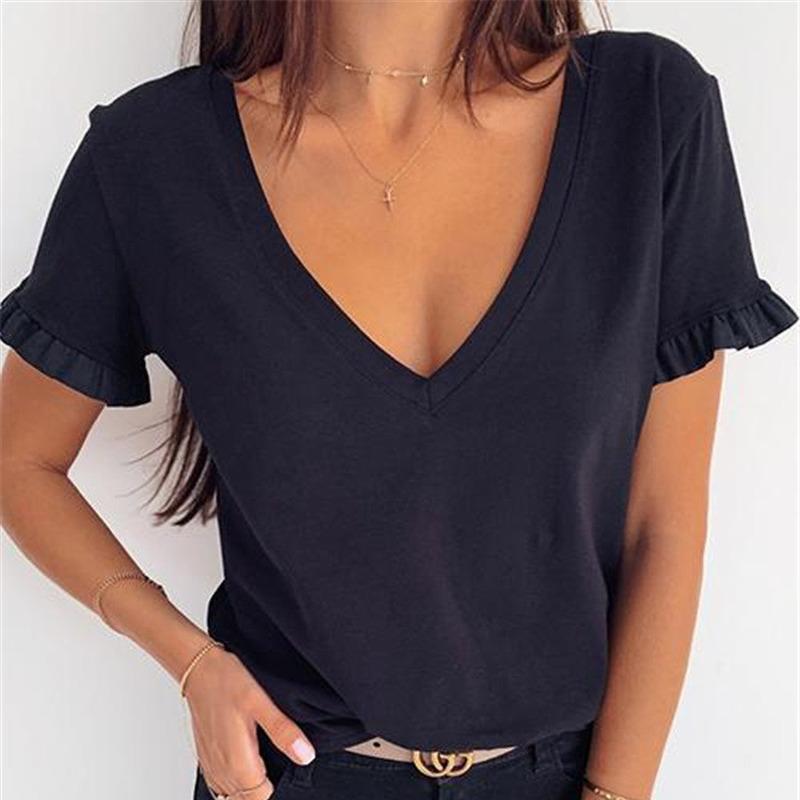 Women' Blouses & Shirts Women' Solid V-neck Ruffle Short Sleeve Top Casual Wear Front And Back Women Blusas Mujer DropWomen, Purple
Women' Blouses & Shirts Women' Solid V-neck Ruffle Short Sleeve Top Casual Wear Front And Back Women Blusas Mujer DropWomen, Purple