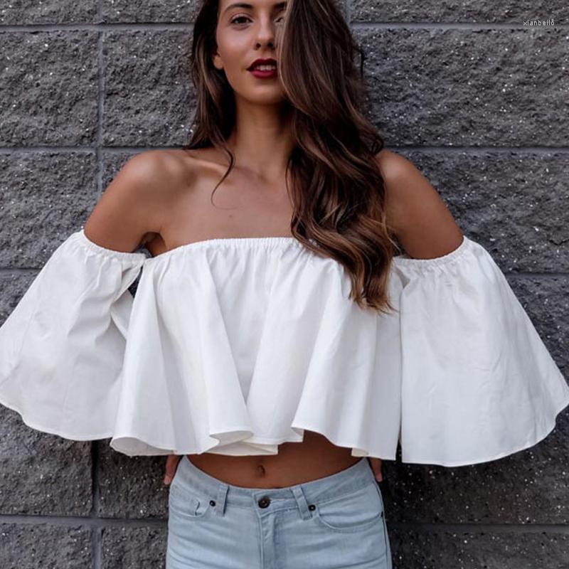 Women' Blouses & Shirts Sexy Women Summer Loose Off Shoulder White Tops Flare Short Sleeve Blouse Ladies Casual Solid
Women' Blouses & Shirts Sexy Women Summer Loose Off Shoulder White Tops Flare Short Sleeve Blouse Ladies Casual Solid