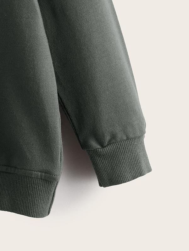 Toddler Boys Letter Graphic Hooded Sweatshirt SHE