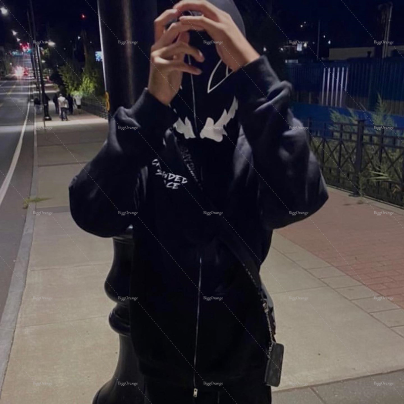 Demon Print Hoodie Men Fashion Jackets Women Tops Anime Cosplay Streetwear Y2k Pop Couple Sweatshirts Teen Clothing hoodies 220817