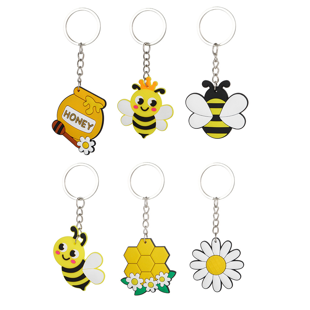 Wholesale Bee Flower PVC Keychains For Kids Boys Girls Free Gift Cute Cartoon Key Rings with Plastic Hooks And Metal Rings
Wholesale Bee Flower PVC Keychains For Kids Boys Girls Free Gift Cute Cartoon Key Rings with Plastic Hooks And Metal Rings