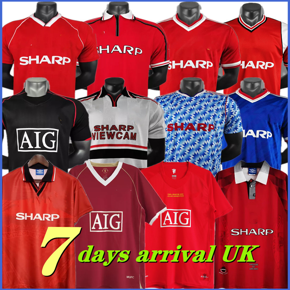 

Retro Jerseys Man 84 85 86 88 06 07 08 90 91 92 93 94 96 98 99 00 02 United CANTONA BECKHAM final match soccer Jersey UTD KEANE RONALDO GIGGS football shirt, 94-96 home