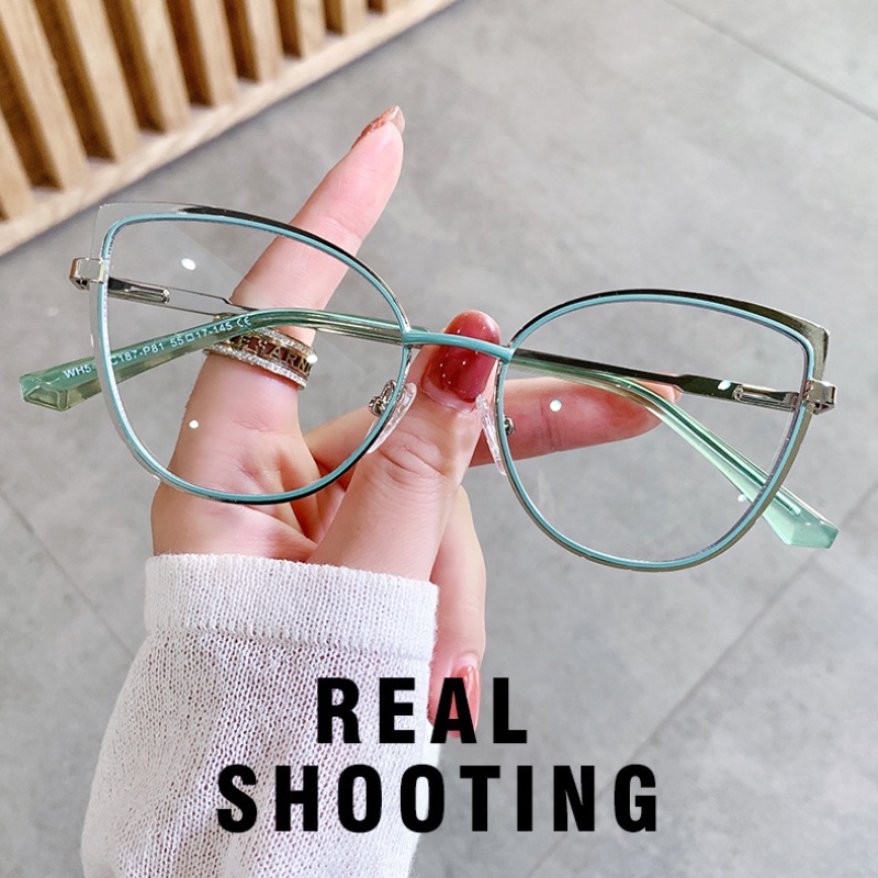 New Glasses Frame Women Cat Eye Flat Mirror Metal Optical Frame Two-color Elastic Leg Anti-blue Light
New Glasses Frame Women Cat Eye Flat Mirror Metal Optical Frame Two-color Elastic Leg Anti-blue Light
