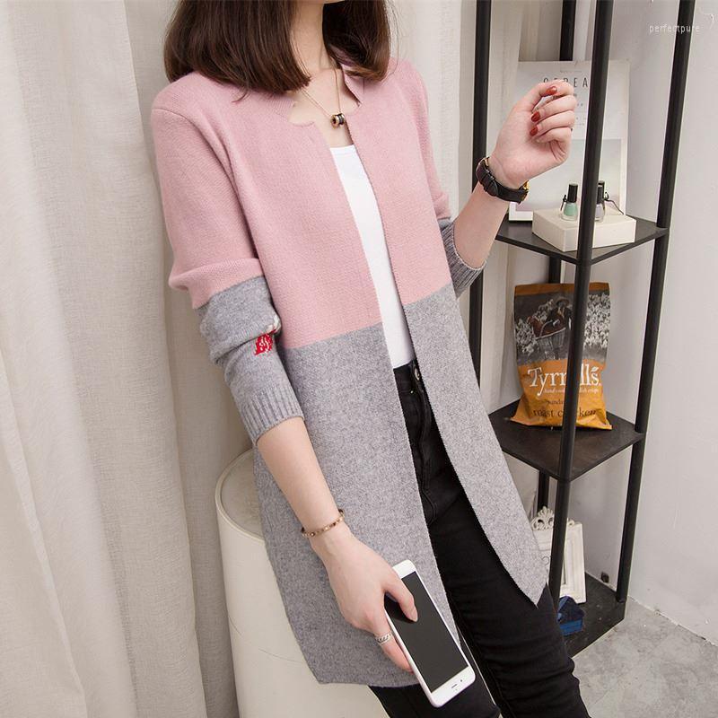 Women' Knits & Tees Long Cardigan Women Knitted Sweater 2022 Spring Autumn Colorblock Sleeve Knitwear Korean Loose Cardigans Sweaters G290, Pink
Women' Knits & Tees Long Cardigan Women Knitted Sweater 2022 Spring Autumn Colorblock Sleeve Knitwear Korean Loose Cardigans Sweaters G290, Pink