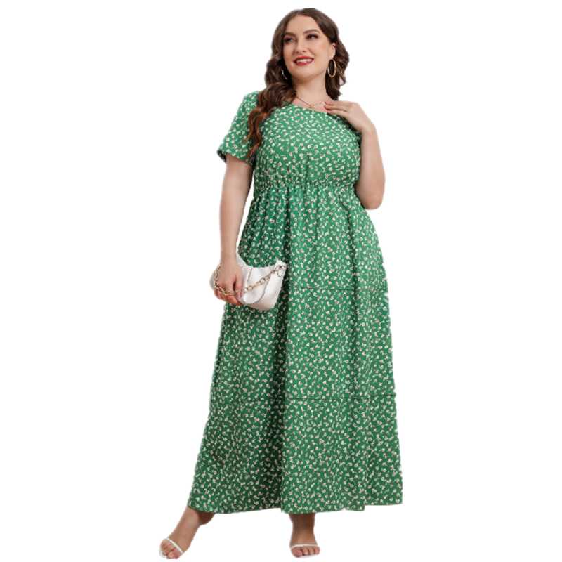 Plus Size Dresses Summer Round Neck Floarl Short Sleeve Dress For Large WomenPlus, Green
Plus Size Dresses Summer Round Neck Floarl Short Sleeve Dress For Large WomenPlus, Green