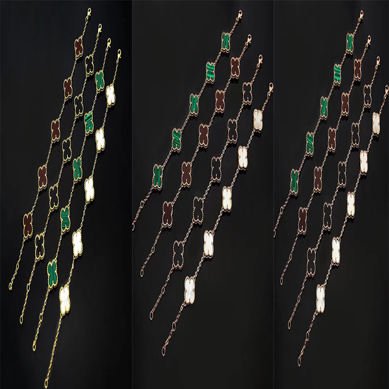14K 18K Gold Silver Plated Four Clovers Bracelet White Red Green White Black Conch Whitout Diamond Five Flowers Bracelets Fashion Jewelry for women Gift
14K 18K Gold Silver Plated Four Clovers Bracelet White Red Green White Black Conch Whitout Diamond Five Flowers Bracelets Fashion Jewelry for women Gift
