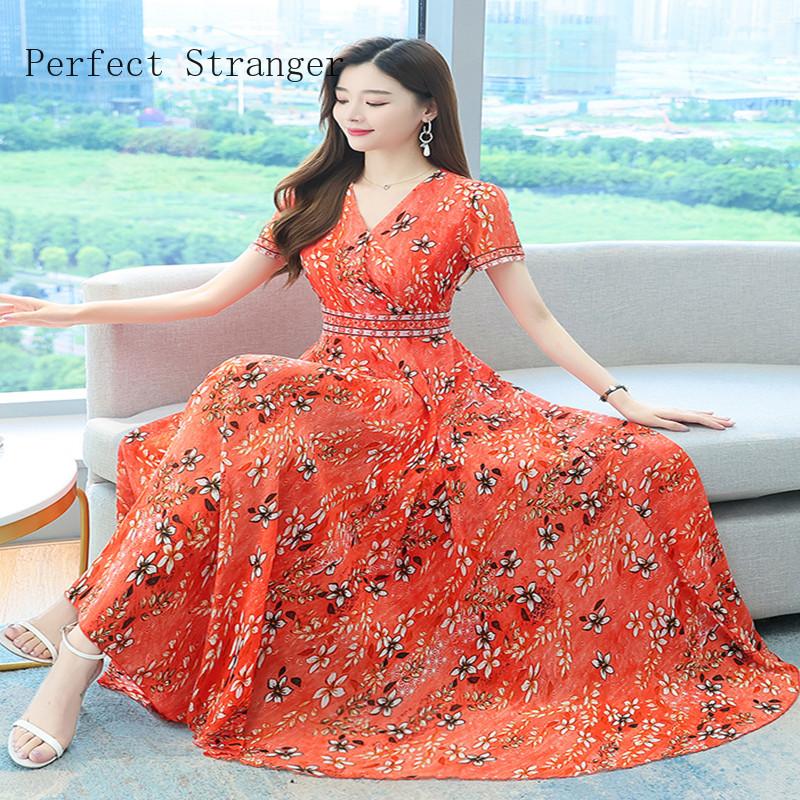 Party Dresses 2022 Summer High Quality -4XL V-neck Blue Flower Printed Short Sleeve Women Chiffon Long Vestidos, Orange
Party Dresses 2022 Summer High Quality -4XL V-neck Blue Flower Printed Short Sleeve Women Chiffon Long Vestidos, Orange