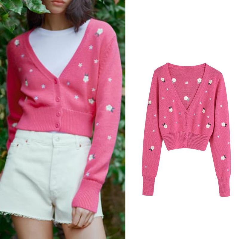 Women' Knits & Tees Women' Spring Short Long-sleeved Single-breasted Girly Style Age-reducing Embroidered Knitted Jacket Top PL2704Wom, As picture
Women' Knits & Tees Women' Spring Short Long-sleeved Single-breasted Girly Style Age-reducing Embroidered Knitted Jacket Top PL2704Wom, As picture