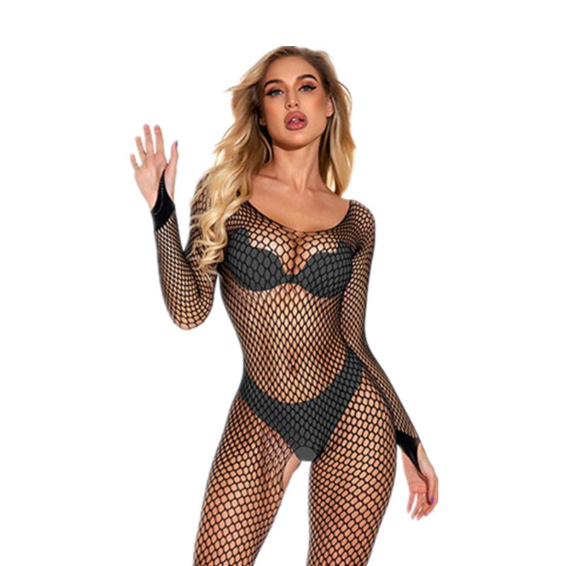 

Socks & Hosiery Female Hollow Out Fishnet Pantyhose Plus Size Lingerie Sexy Women's Mesh Tights Elasticity Full Body Stockings Fits S M, Black