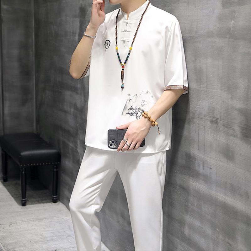 Men's Tracksuits Summer Suit Men's Chinese Style Embroidered Cotton Linen Suits Casual Fashionable Short Sleeve T-shirt MenMen's, Black
Men's Tracksuits Summer Suit Men's Chinese Style Embroidered Cotton Linen Suits Casual Fashionable Short Sleeve T-shirt MenMen's, Black