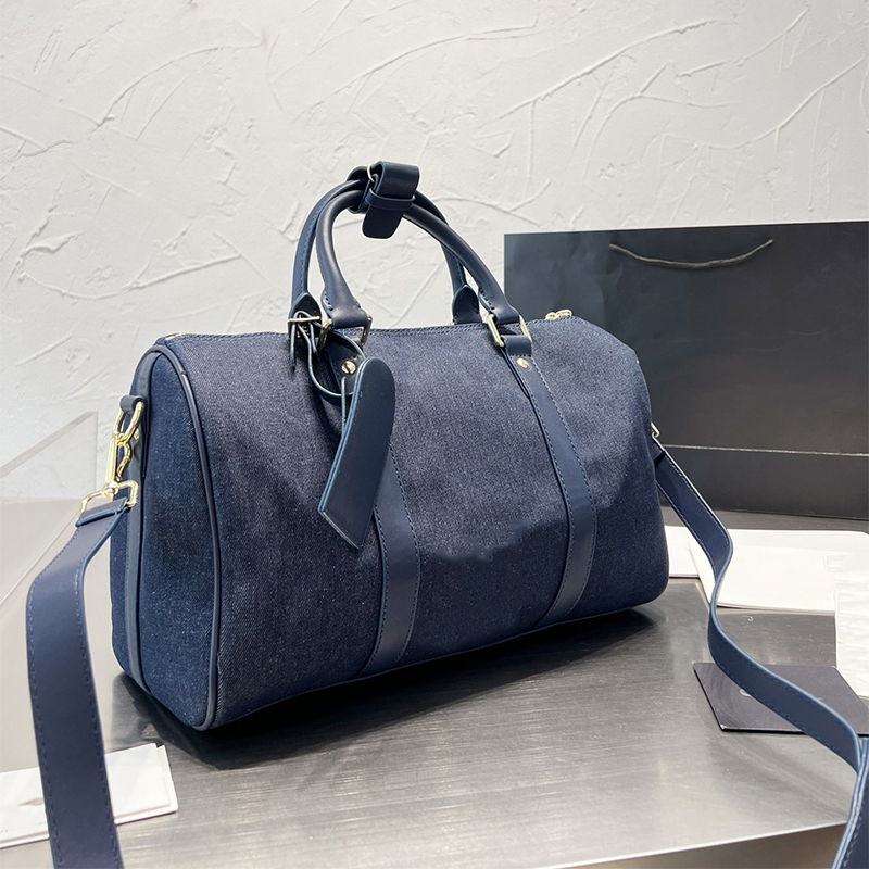 New High Quality Designer Travel Bags Large Capacity Denim Retro Bowling Bag for Men and Women Luxury Large Capacitys Double Letter Crossbody Sacoche Tote Handbag, Deep blue
New High Quality Designer Travel Bags Large Capacity Denim Retro Bowling Bag for Men and Women Luxury Large Capacitys Double Letter Crossbody Sacoche Tote Handbag, Deep blue