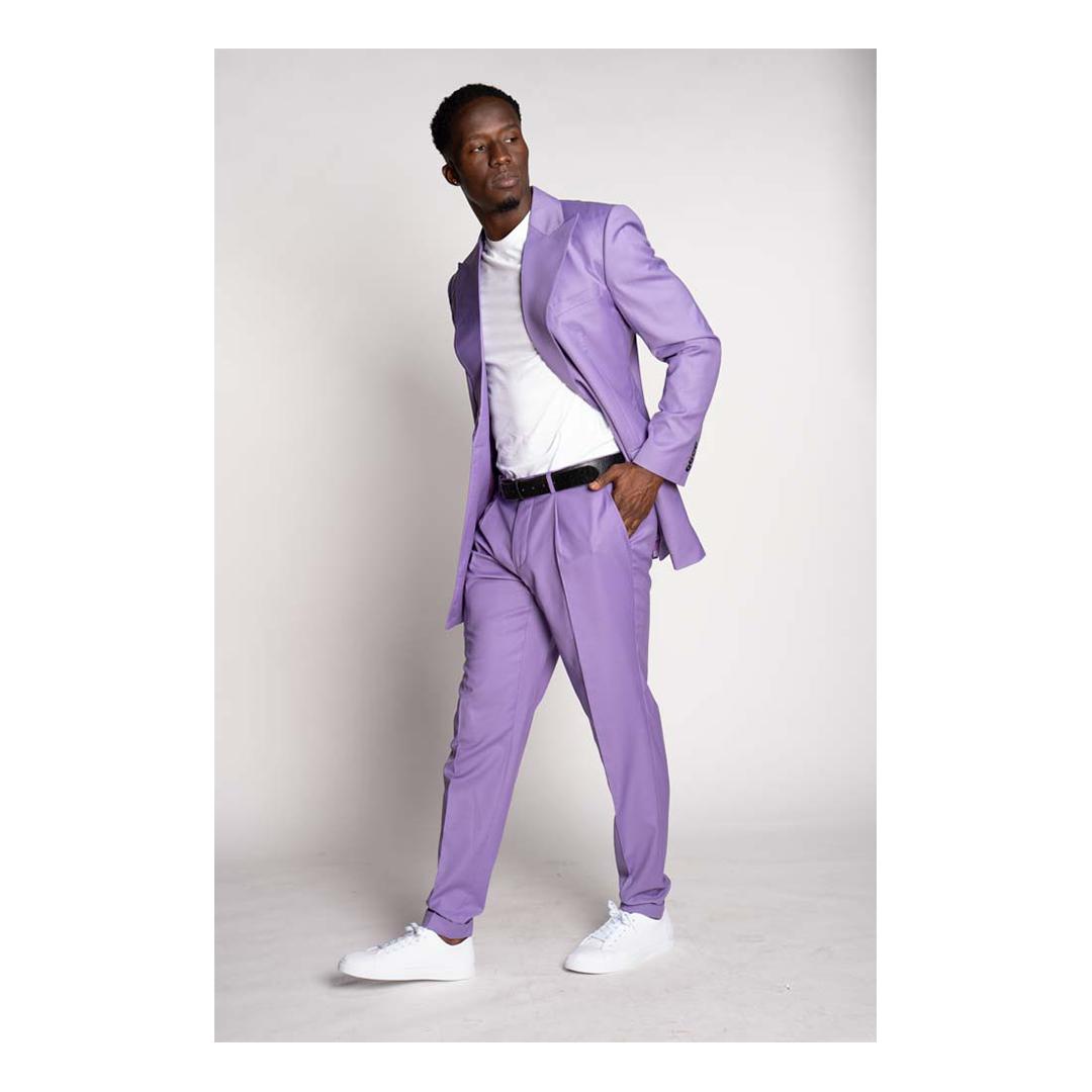 Noble Purple Wedding Tuxedos Peaked Lapel Mens Double Breasted Suits Men Prom Party Outfit Jacket and Pants