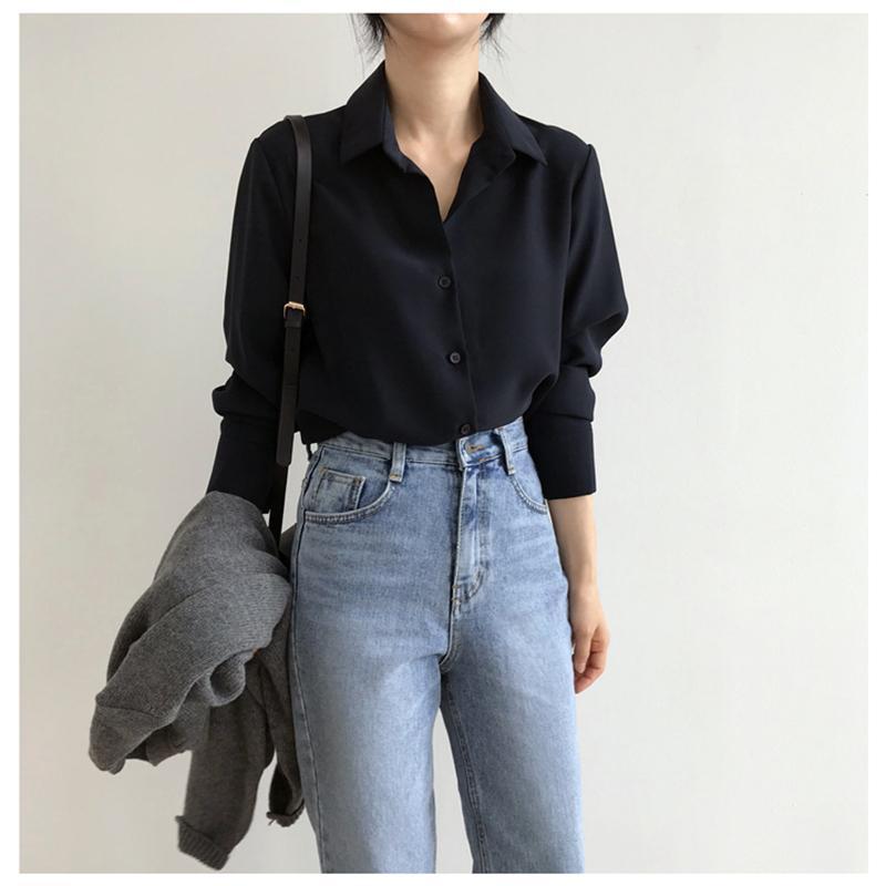 Womens Tops And Blouses Solid Chiffon Office Blusas Mujer De Moda Long Sleeve Lady Shirts Clothes Women, Black
Womens Tops And Blouses Solid Chiffon Office Blusas Mujer De Moda Long Sleeve Lady Shirts Clothes Women, Black