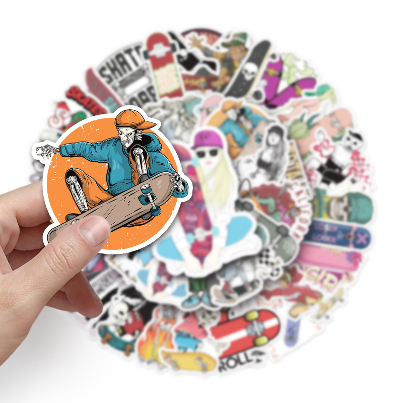 50Pcs/Lot Cartoon Trend Sports Skateboard Stickers Fashion Stickers Graffiti Kids Toy Motorcycle Bicycle Phone Laptop Luggage Sticker Decals