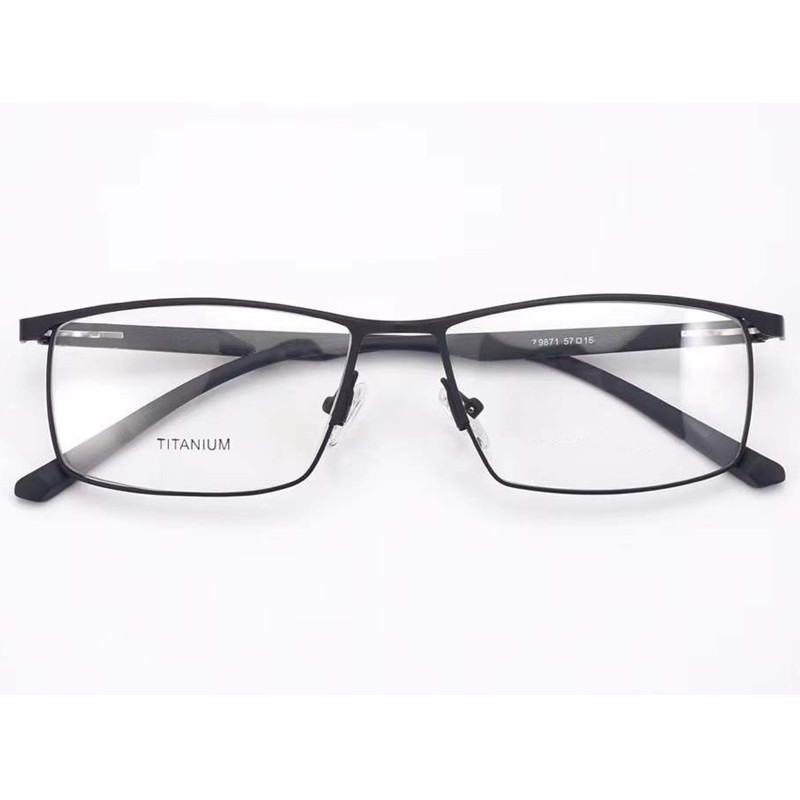 new superlight men business glasses frame optical halfrim rectangular mental 5716146 for male prescription eyeglasses fullset design case