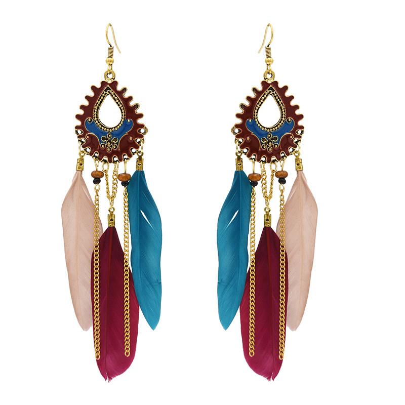 Dangle & Chandelier Ethnic Bohemian Gold Chain Long Tassel Feather Earring Fashion Jewelry Earrings For Women Festival India Bijoux Accessor
Dangle & Chandelier Ethnic Bohemian Gold Chain Long Tassel Feather Earring Fashion Jewelry Earrings For Women Festival India Bijoux Accessor