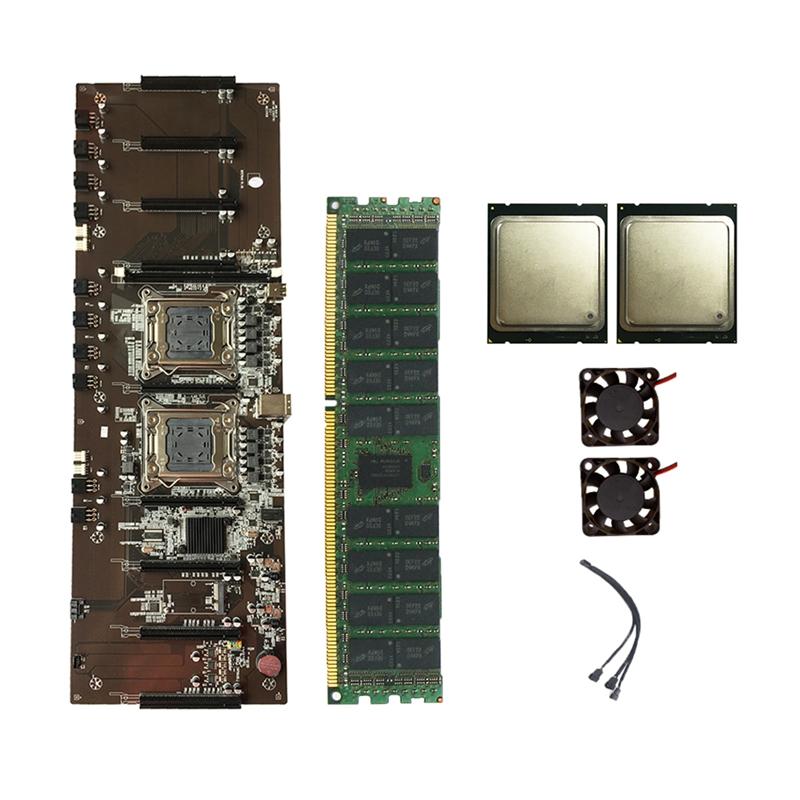 Motherboards X79 BTC Mining Machine Motherboard 9XPCI-E X16 Support 3060 Graphics Card 60mm Pitch With 2X2620 CPU RECC 8G DDR3 Memory
Motherboards X79 BTC Mining Machine Motherboard 9XPCI-E X16 Support 3060 Graphics Card 60mm Pitch With 2X2620 CPU RECC 8G DDR3 Memory