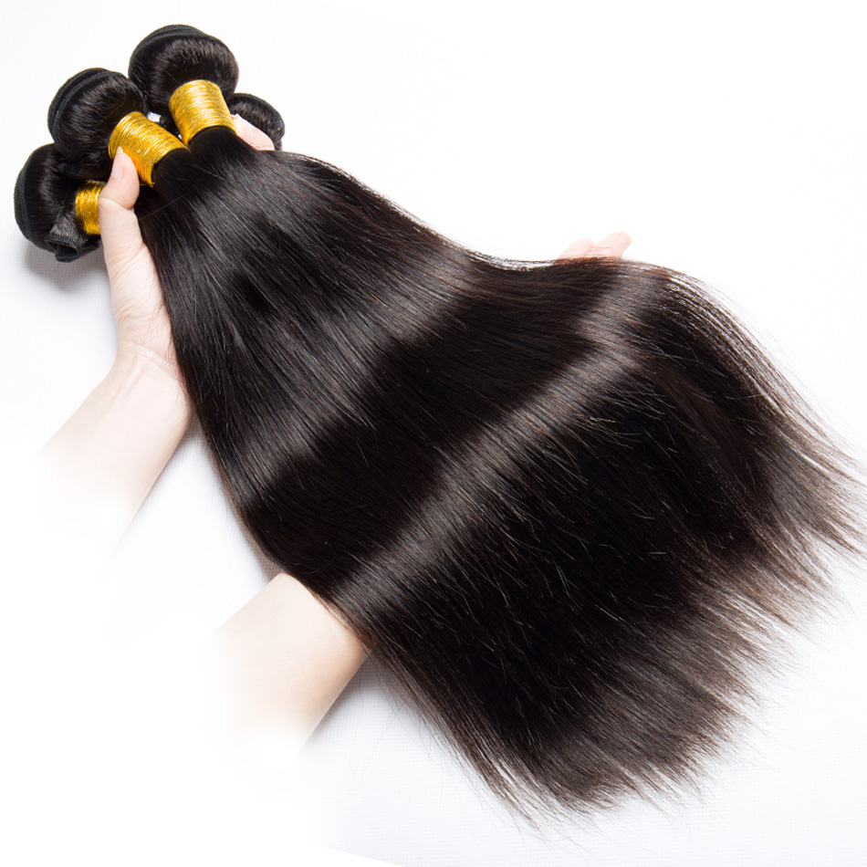 Long Length hair32 34 36 38 40 Inch Wholesale Soft Brazilian Hair Weaves Human Hairs Extension 1B Natural Black Color 100g/Bundle