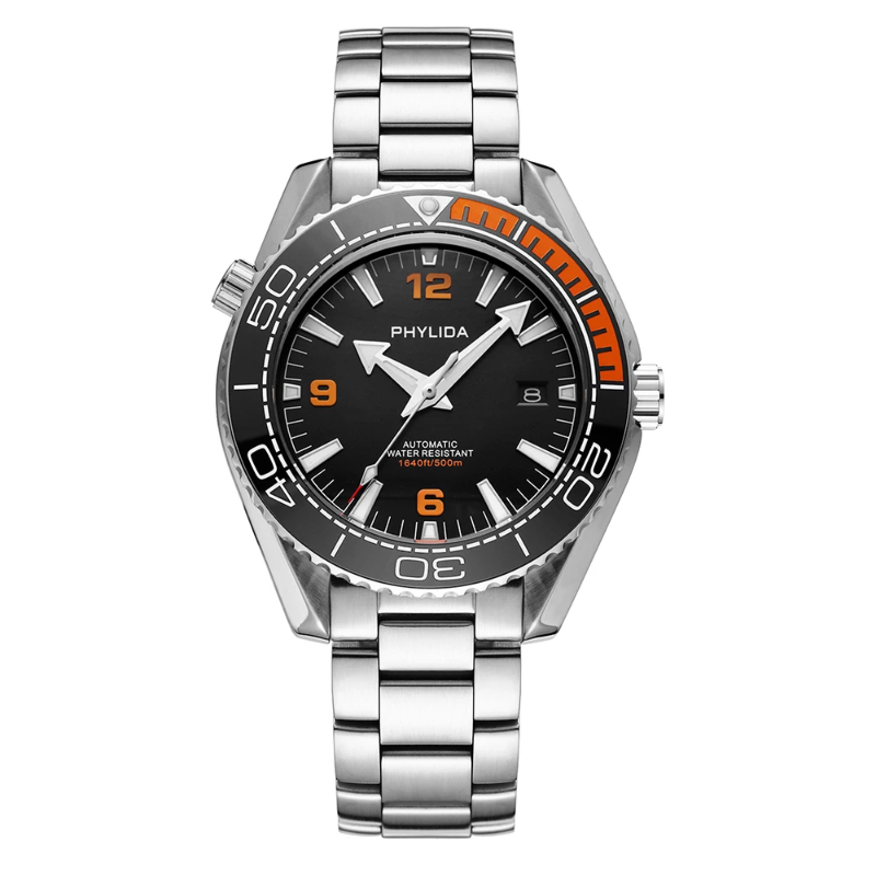 Wristwatches 500m Men's 43.5mm Automatic Diver Watch Black Dial Sapphire Crystal Orange Ceramic Insert Nh35 MovementWristwatches, Black orange
Wristwatches 500m Men's 43.5mm Automatic Diver Watch Black Dial Sapphire Crystal Orange Ceramic Insert Nh35 MovementWristwatches, Black orange
