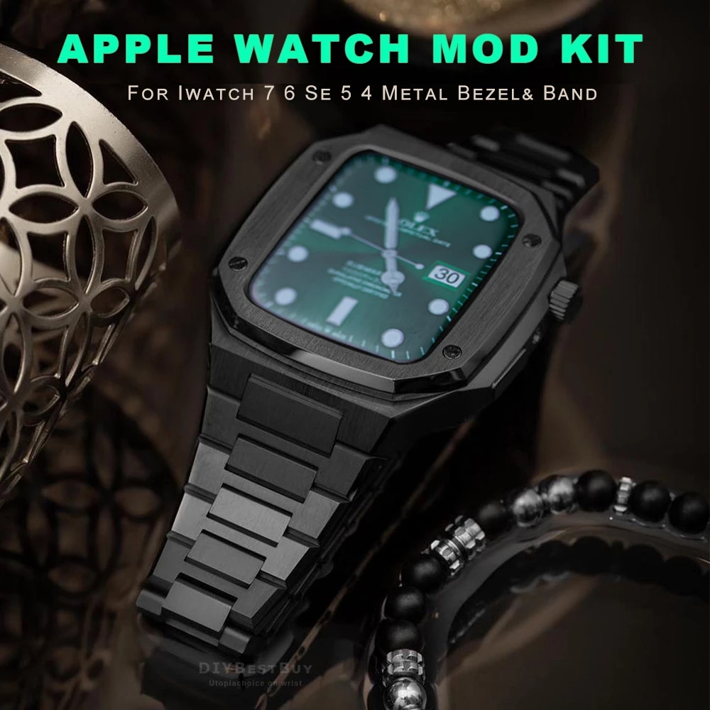 Luxury Straps Modification Kit Mod Metal Frame Bezel For Apple Watch Band Case 7 6 5 4 3 40mm 44mm 45mm Watchband Strap for iWatch Se
Luxury Straps Modification Kit Mod Metal Frame Bezel For Apple Watch Band Case 7 6 5 4 3 40mm 44mm 45mm Watchband Strap for iWatch Se