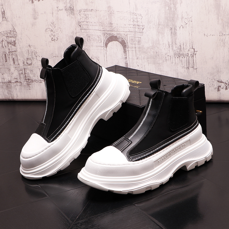 Men's Fashion Leather Boots Autumn New Thick-soled Lightweight High Boots High-top Trend Casual White Chelsea loafers
Men's Fashion Leather Boots Autumn New Thick-soled Lightweight High Boots High-top Trend Casual White Chelsea loafers