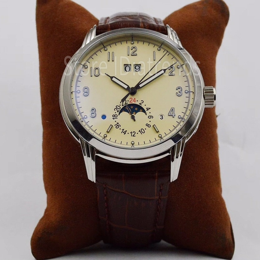 Top Fashion Automatic Mechanical Self Winding Watch Men Gold Silver Dial Classic Moon Phase Design Wristwatch Business Leather Strap Clock 562H, Silver white
Top Fashion Automatic Mechanical Self Winding Watch Men Gold Silver Dial Classic Moon Phase Design Wristwatch Business Leather Strap Clock 562H, Silver white