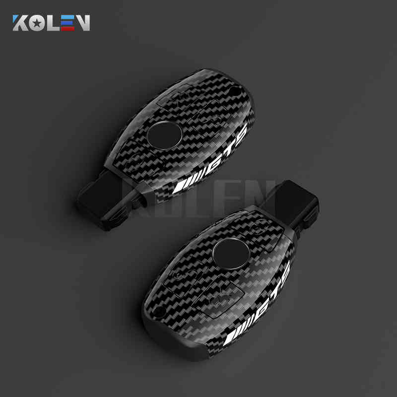 ABS Carbon Fiber Style Car Key Case Cover Shell Fob For Mercedes A B C E S Class W204 W205 W212 W213 W176 GLC CLA AMG W177