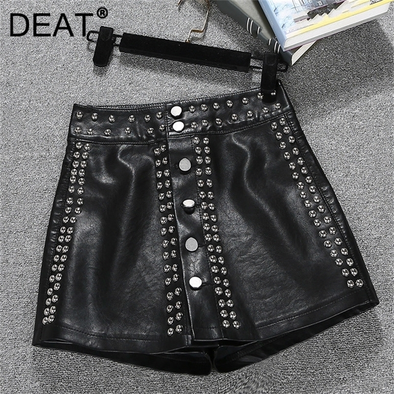 DEAT Autumn Summer Rivet Leather Black Women High Waist A-shaped Slim Shorts Loose Outerwear Fashion RC008 220419
DEAT Autumn Summer Rivet Leather Black Women High Waist A-shaped Slim Shorts Loose Outerwear Fashion RC008 220419
