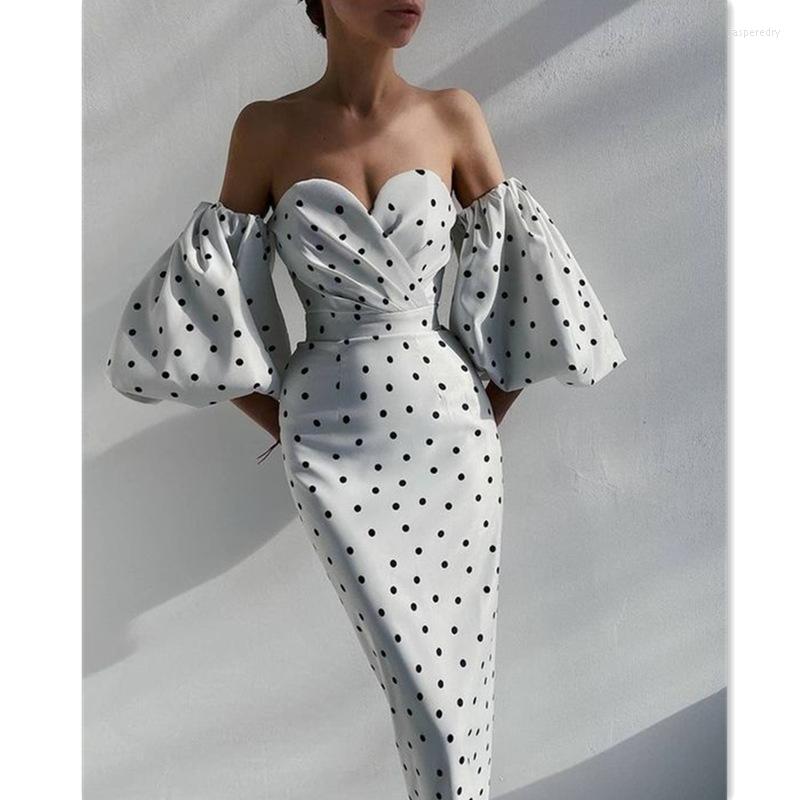 Plus Size Dresses Women Elegant Long Dress Slash Neck Off The Shoulder Short Lantern Sleeve Print Dot Slim Sheath Strapless Backless Vestido
Plus Size Dresses Women Elegant Long Dress Slash Neck Off The Shoulder Short Lantern Sleeve Print Dot Slim Sheath Strapless Backless Vestido
