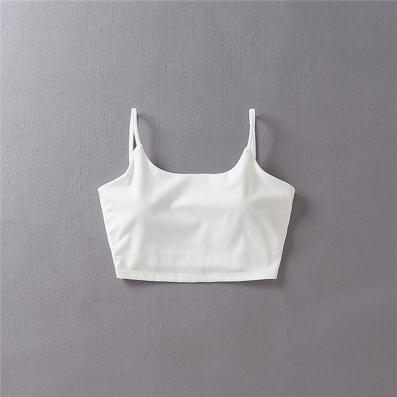 Summer style street back cross solid color short paragraph sling female wild was thin belt chest pad fitness 220325